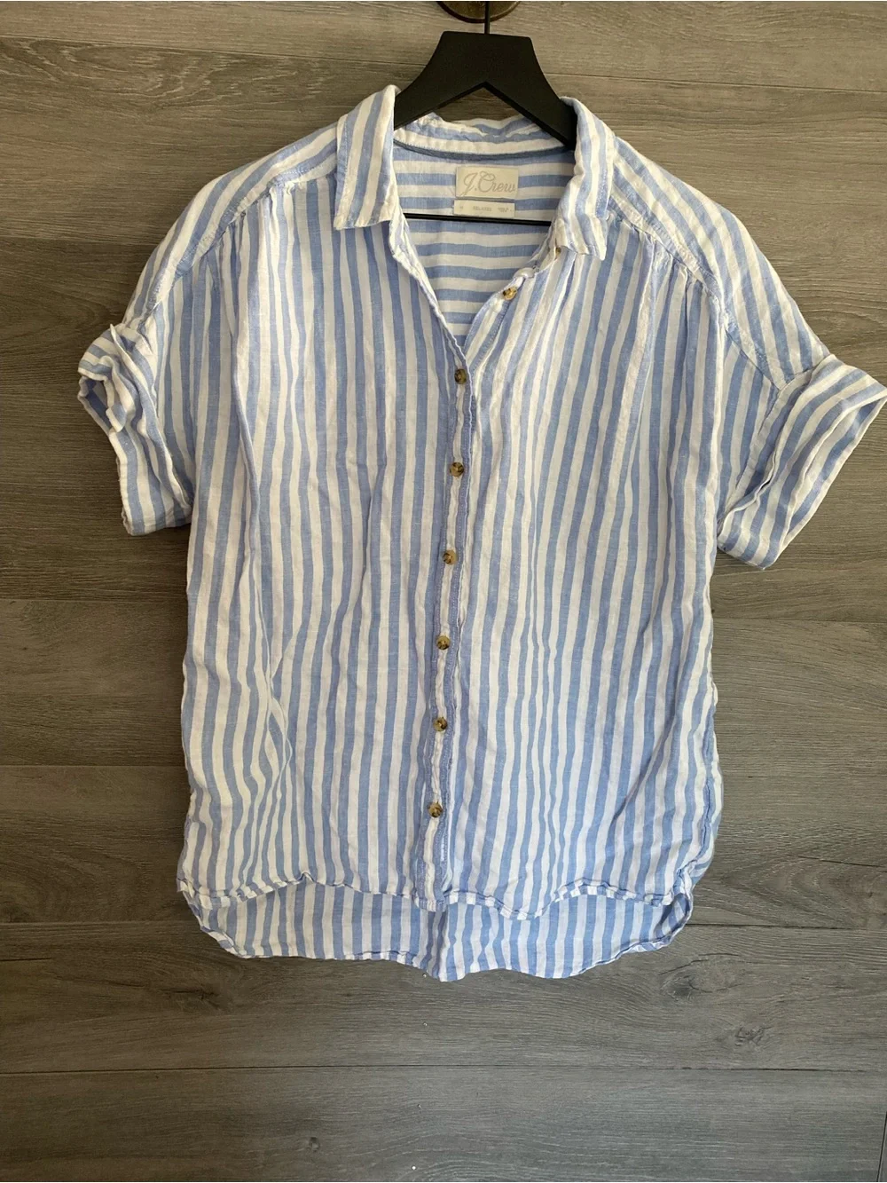 J. Crew Irish Linen Baird McNutt Striped Top